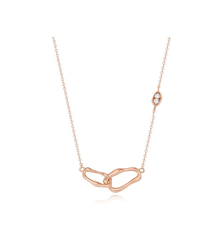 [티르리르] 14K 핑크골드 웨이블렛 포인트 목걸이 TNTK4P02902S (단품)