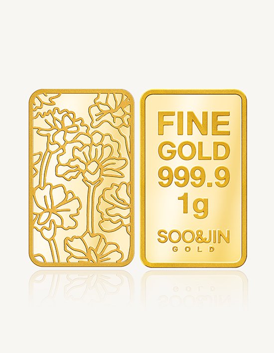 [수앤진골드] (주문제작) 카네이션 골드바 24K 순금 1g