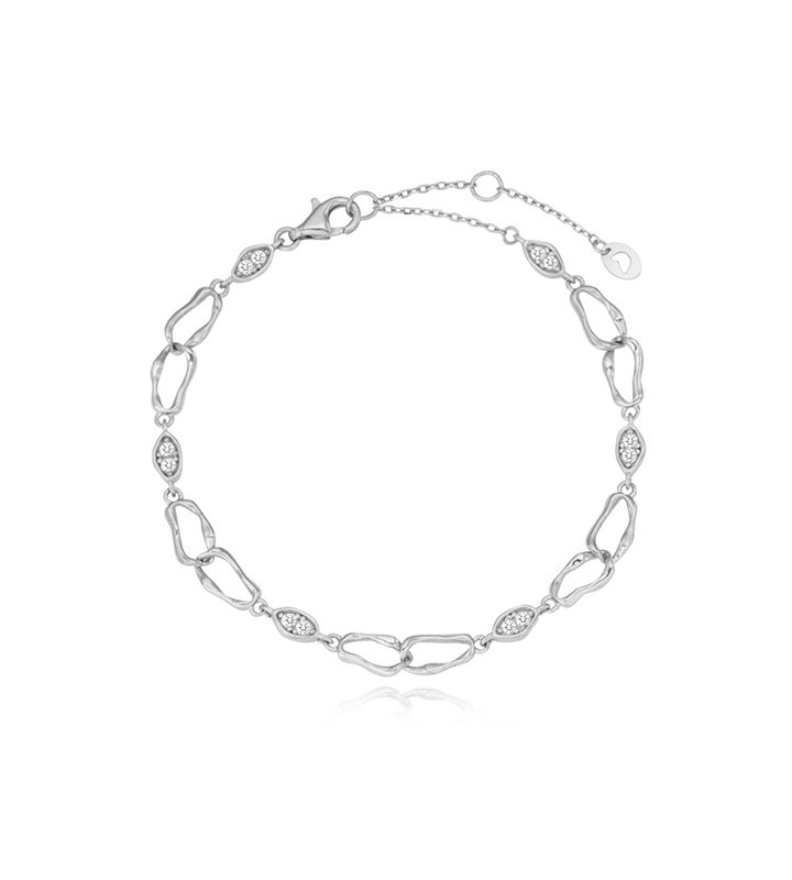 [티르리르] 웨이블렛 패턴 화이트실버 팔찌 TBESVW08040M (단품)