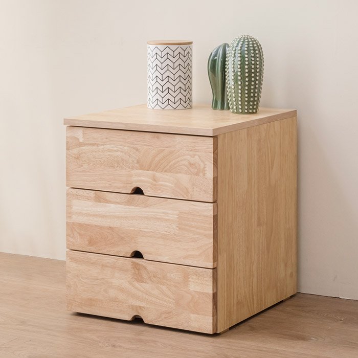 [인터데코] 미니서랍장 3단 원목 협탁 40cm KD542