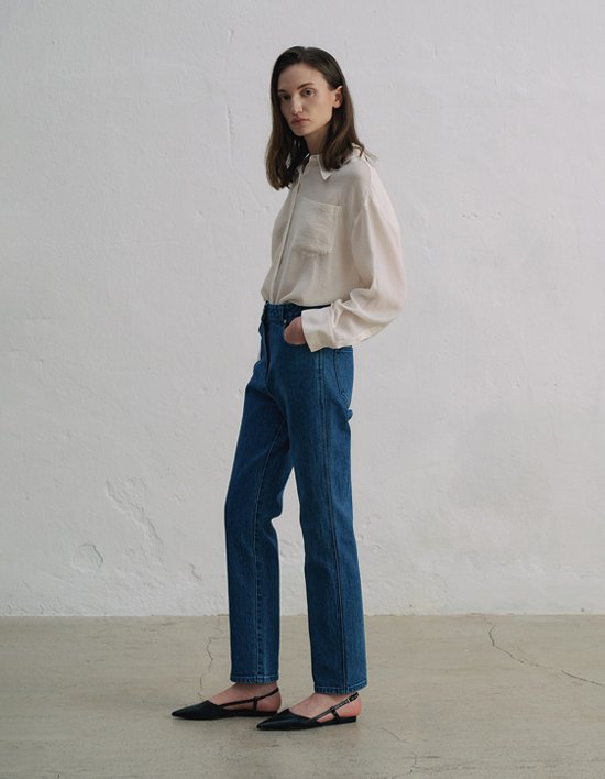 [앤클라인]루즈 페미닌 셔츠 O5HF07