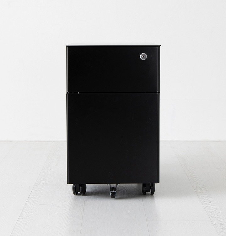 [마켓비] TAZO 서랍장 2단 305510 라운드형 블랙 9194.4805