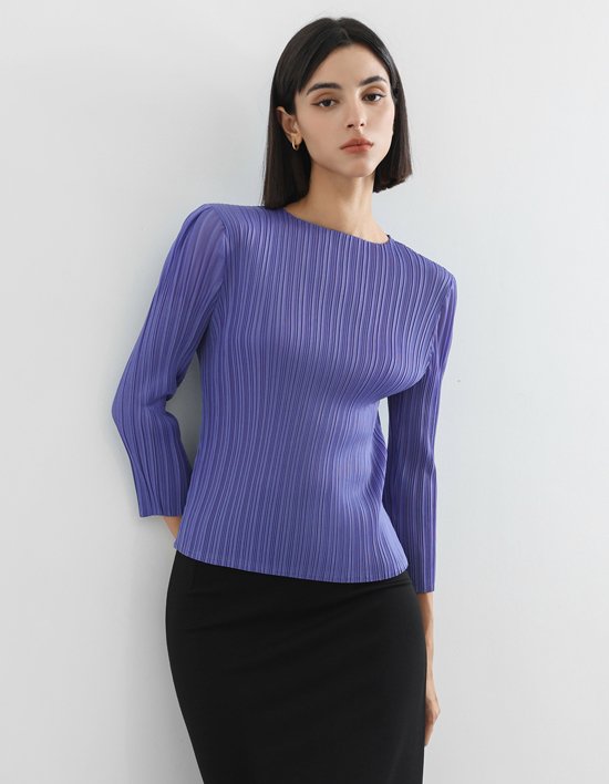 [플리츠무드] 25FW 자스 퍼프 플리츠 탑 블라우스 2colors (택1)