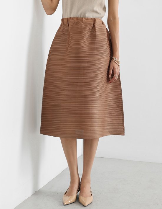 [플리츠무드] 25FW 호른 플리츠 미디 스커트 3colors (택1)