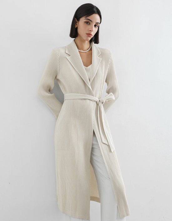 [플리츠무드] 25FW 헤이즌 플리츠 벨티트 트렌치 코트 2colors (택1)