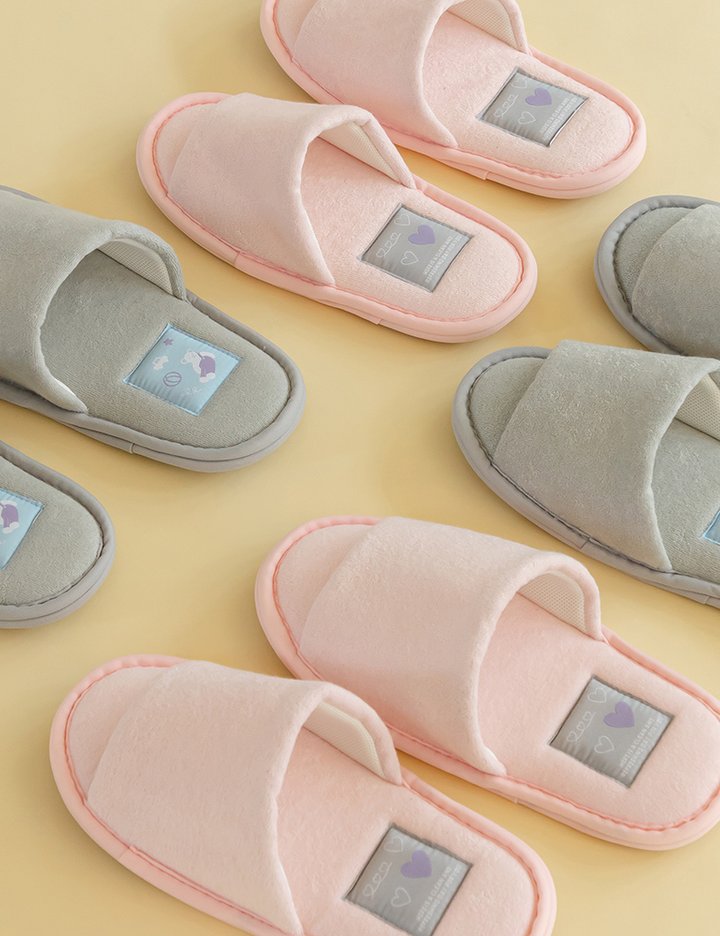 [데일리라이크] 라벨 포인트 테리 룸슈즈 4종 (택1)