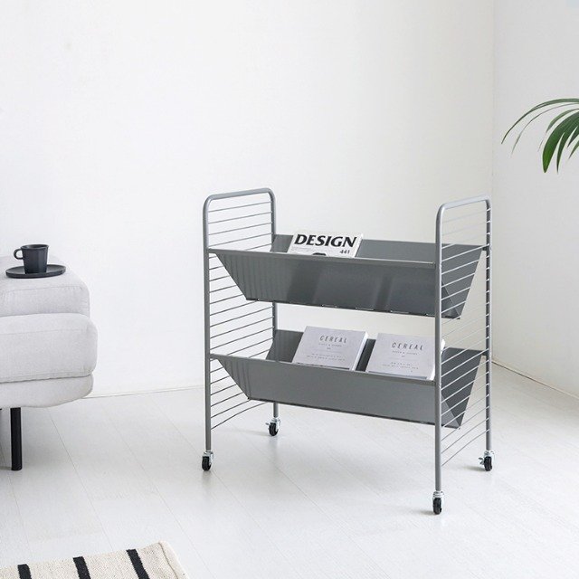 [마켓비] RATNER 책꽂이 트롤리 2단