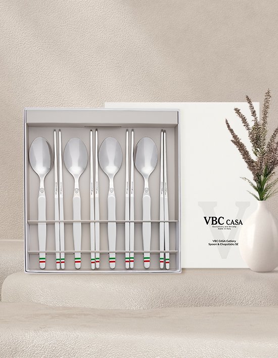 [VBC까사] 레오네 커트러리 4인 수저세트 8P 화이트플래그 (단품)