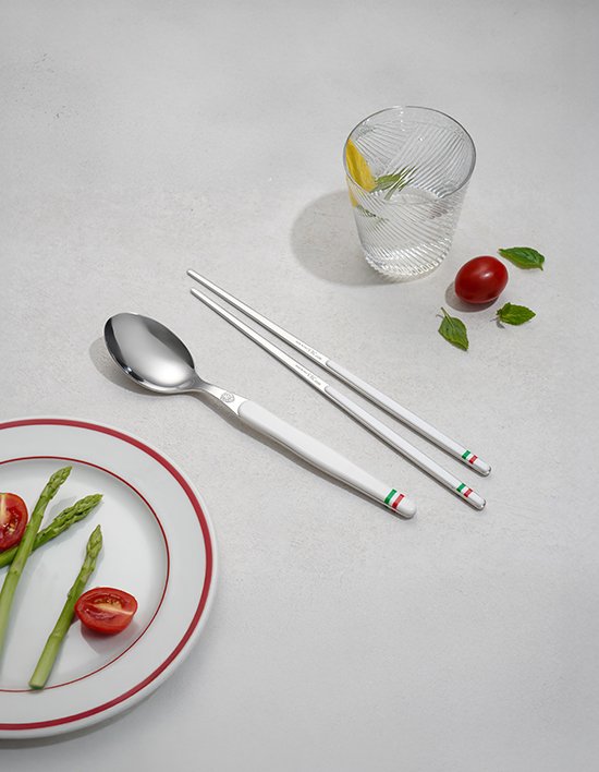 [VBC까사] 레오네 커트러리 2인 수저세트 4P 화이트플래그 (단품)