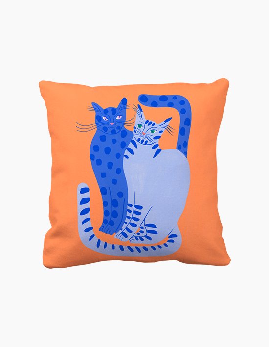 [아티쉬] 쿠션커버 45x45cm (Blue pair, 아가트 싱어) (단품)