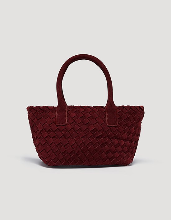 [플리츠무드] 25FW 위빙 레더 스웨이드 미니백