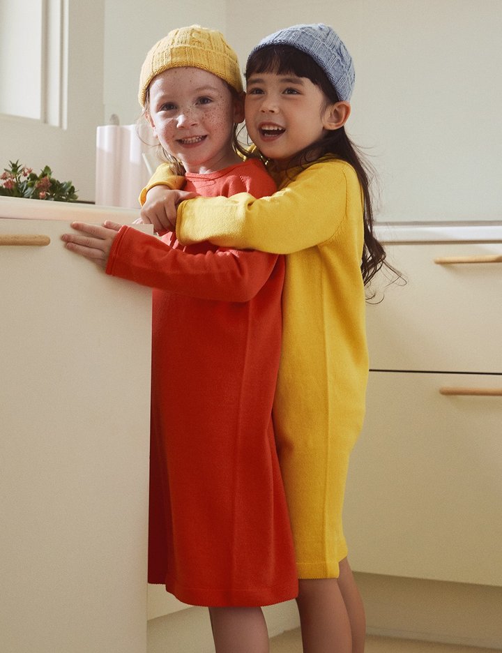 [세컨스킨] 3D니트 홀가먼트 키즈 홀가먼트 에코코튼실크 H라인 롱 드레스 2종 (택1)