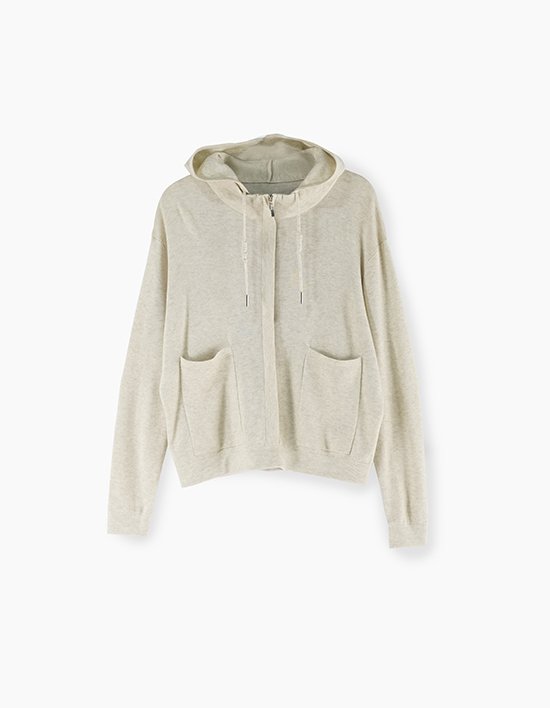 [앤클라인]아웃포켓 니트 후드 집업 E5HW015