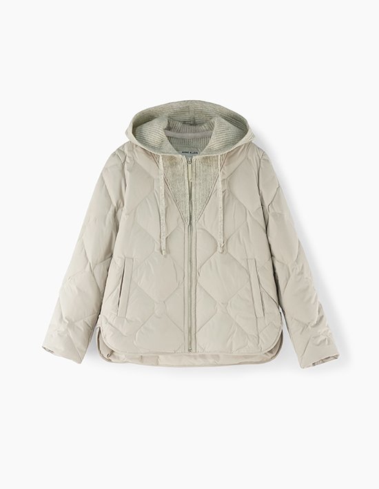 [앤클라인]니트 후드 덕다운 패딩 E5HW013