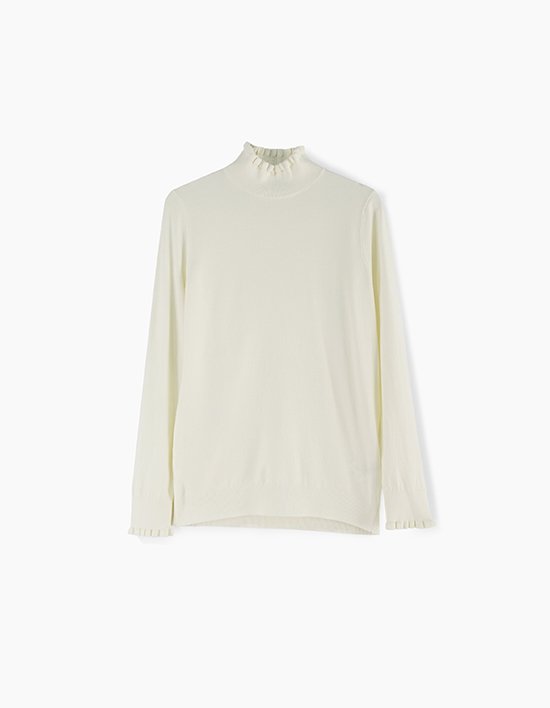 [앤클라인]레귤러 핏 프릴 니트 E5HW016