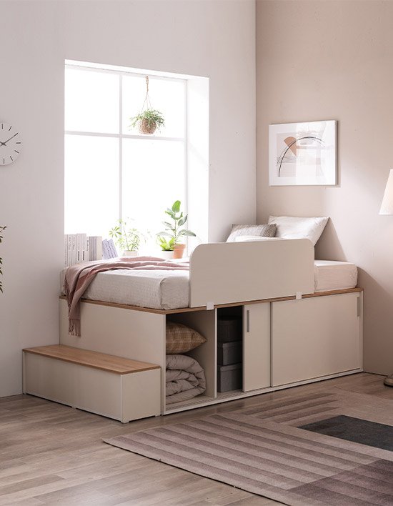 [삼익가구]빅터 슬라이딩 빅수납 침대 프레임 8종 (택1)