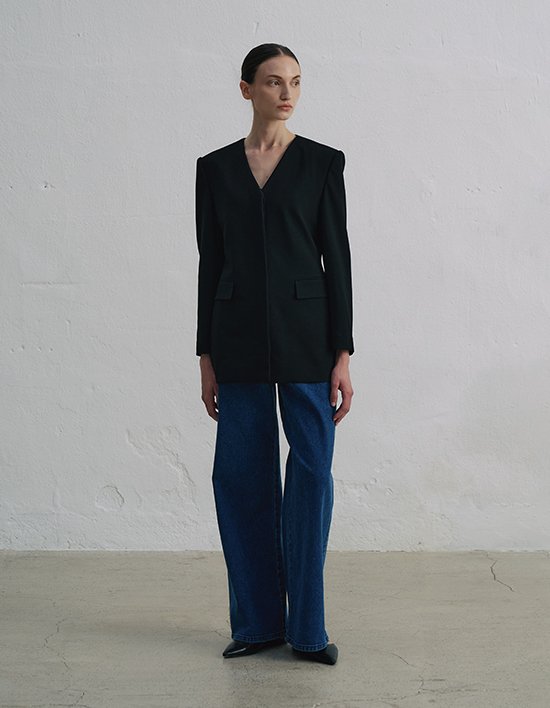 [앤클라인]와이드 중청 데님 O5HW013