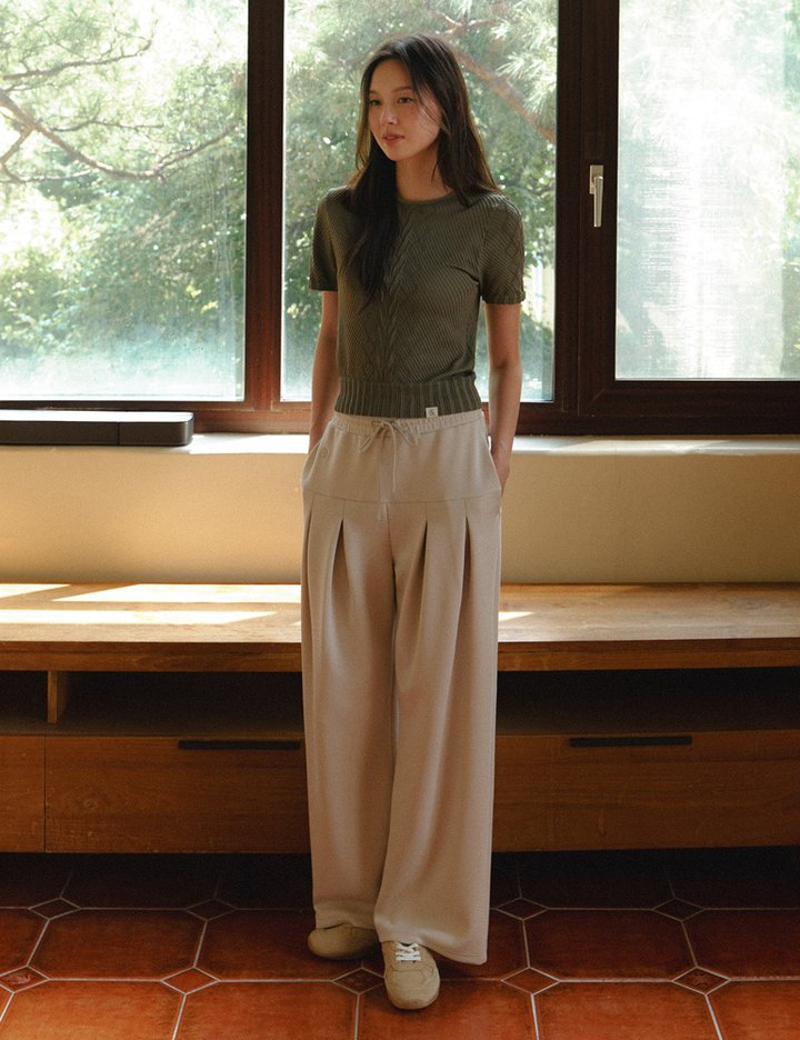 [프론투라인] 뉴 소프티 와이드 핀턱 팬츠