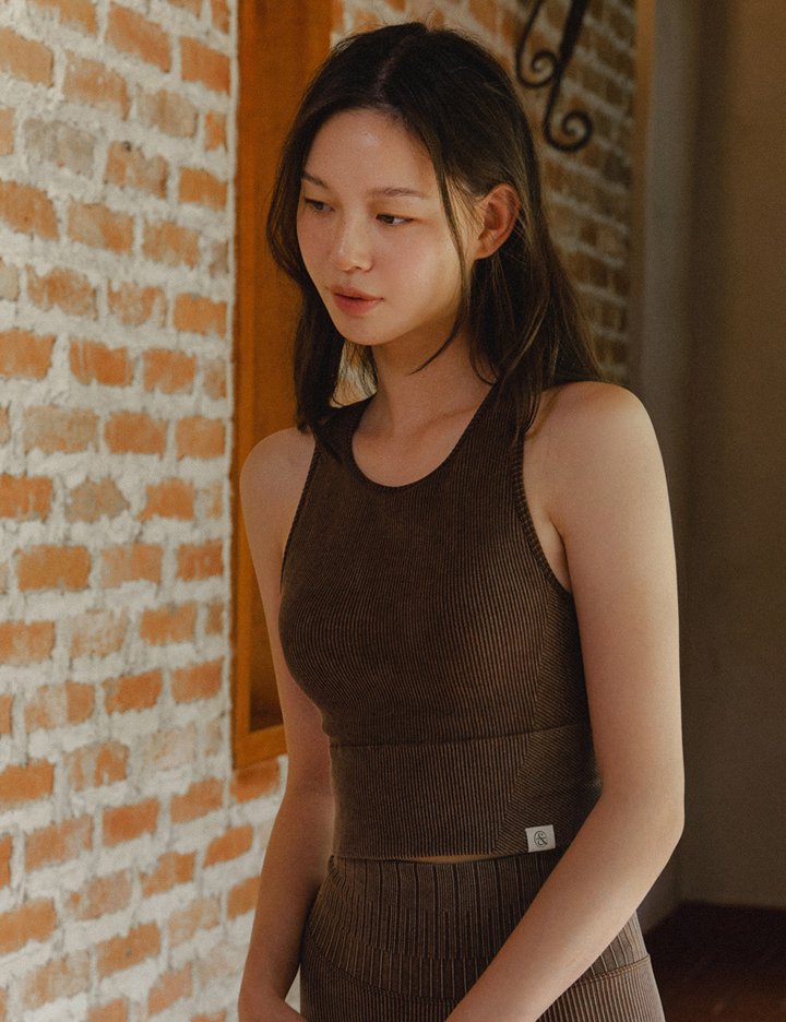 [프론투라인] 심리스 레이서백 크롭탑