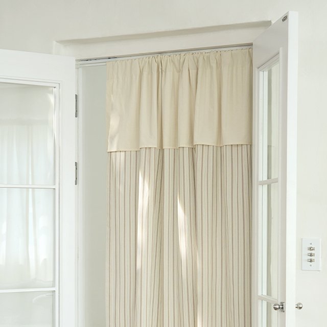 [데코뷰] 배색바란스 스트라이프 현관커튼