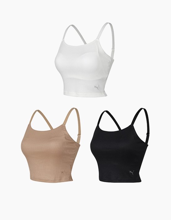 [푸마] 여성 드라이셀 골지 브라탑 3종세트