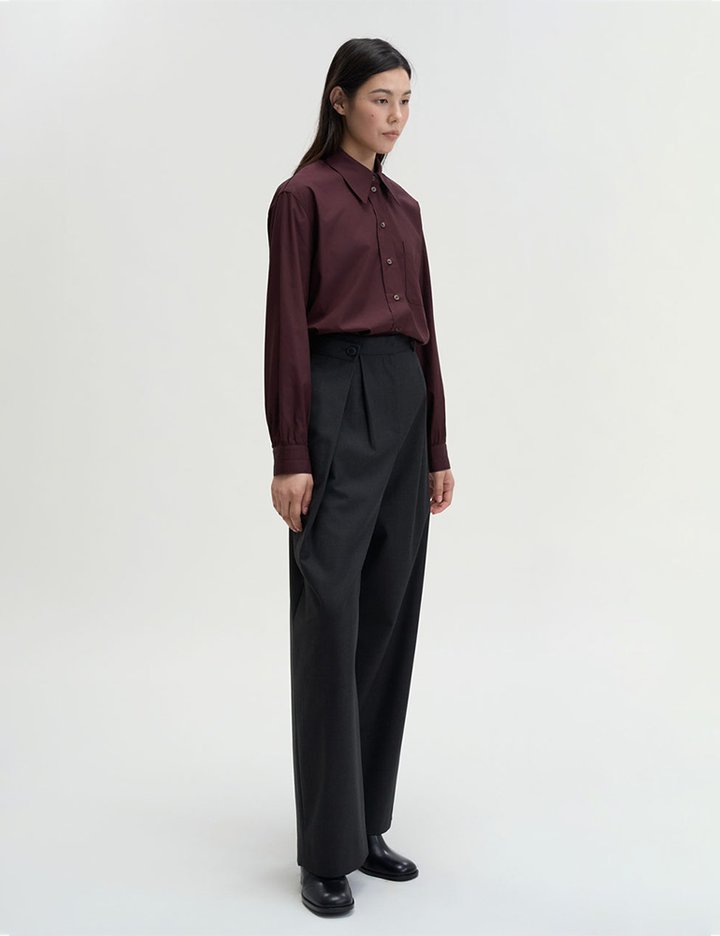 [매그제이] 언밸런스 플랩 트라우저 - 차콜