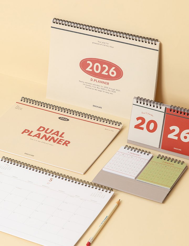 [데일리라이크] 2026 데스크 캘린더 or 플래너 3종 (택1)