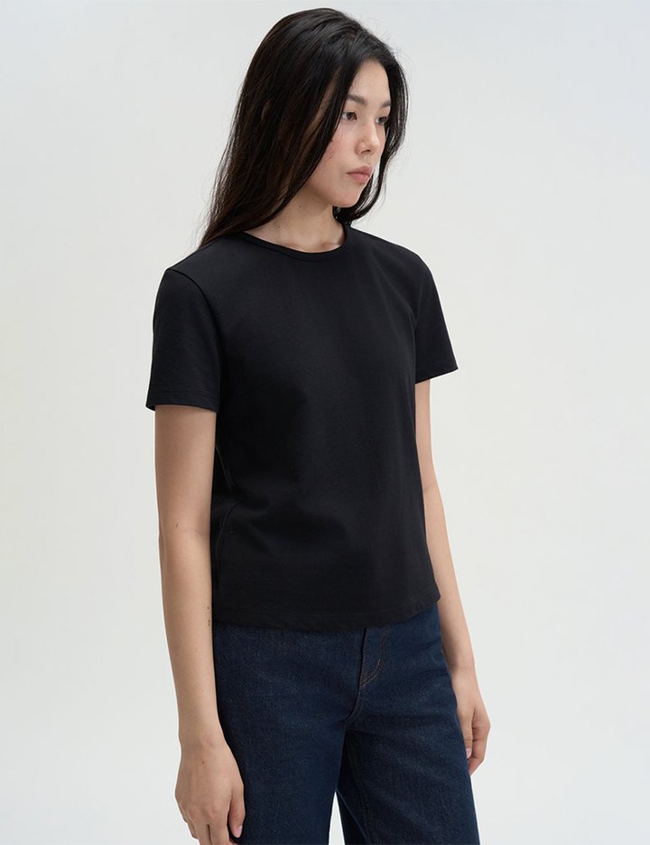 [매그제이] 클린라인 코튼 티 - 블랙