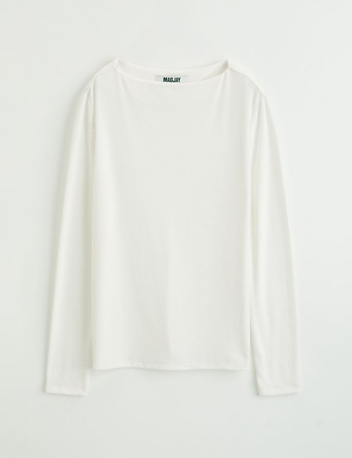 [매그제이] 에어리 보트넥 티셔츠 - 화이트