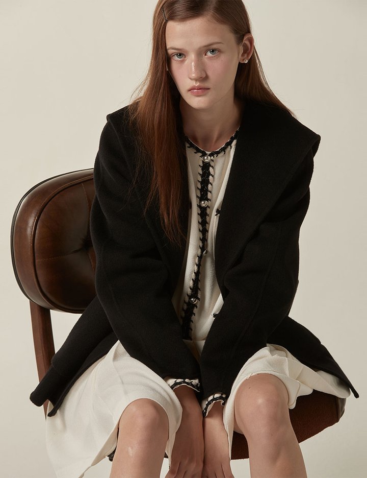 [비뮤즈맨션] 세일러 밸트 핸드메이드 자켓 블랙