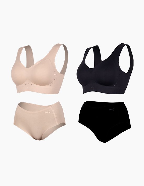 [푸마] 여성 코어라인 런닝형 브라팬티 4종세트