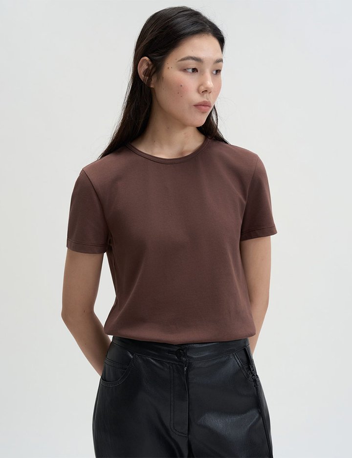 [매그제이] 클린라인 코튼 티 - 브라운