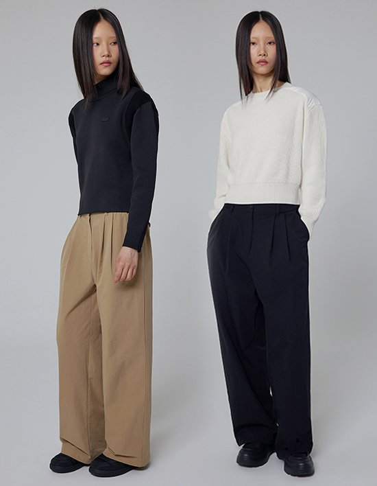 [헌터] 우븐 스트레치 핀턱 팬츠 2종 (택1)