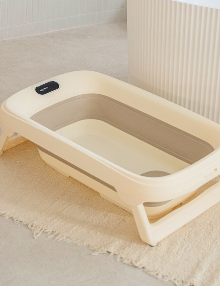 [아가드] 디지털 온도 측정 접이식 아기 욕조 신생아 폴딩 유아 욕조