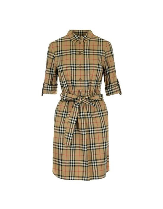 [버버리] 23SS 지오바나 빈티지 체크 스트랩 원피스 8024585