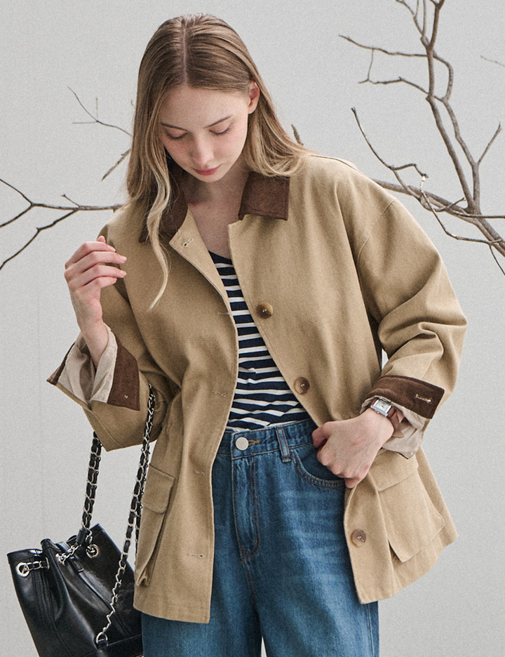 [슬로우롤리] 코튼 하프 워크 자켓 2 colors (택 1)