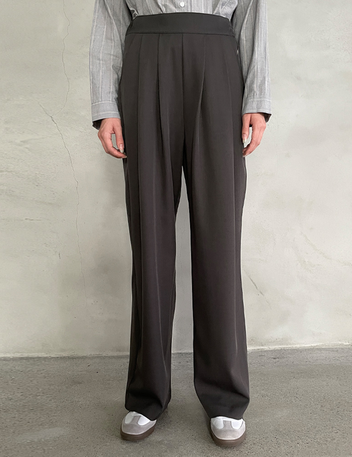 [슬로우롤리] 릴랙스 핏 플리트 밴딩 팬츠 3 colors (택 1)