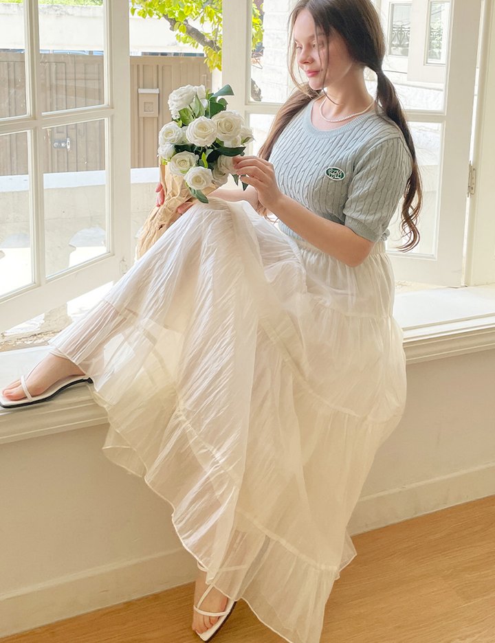 [슬로우롤리] 쉬폰 롱 스커트 3 colors (택 1)