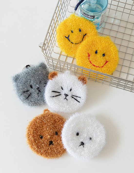 [데일리라이크] 아크릴 수세미 6p 세트 3종 (택1)