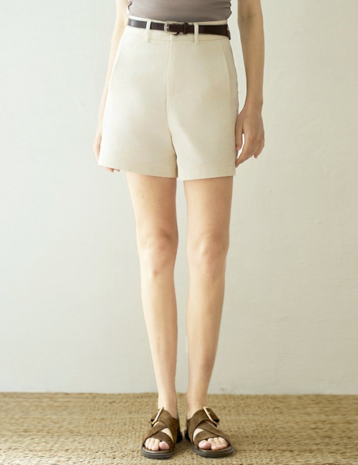 [슬로우롤리] 벨티드 코튼 쇼츠 팬츠 2 colors (택 1)