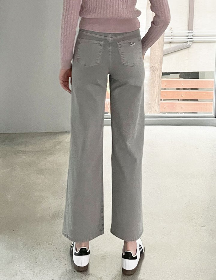 [슬로우롤리] 워시드 와이드 플레어 팬츠 3 colors (택 1)