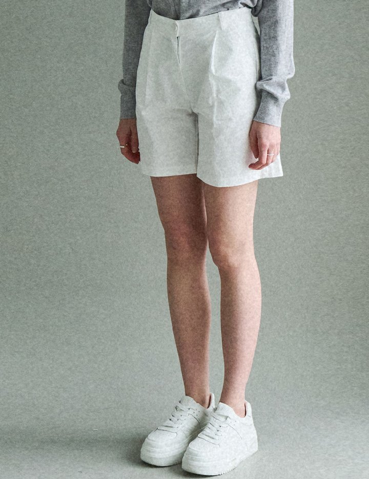 [슬로우롤리] 베이직 핀턱 쇼츠 - 아이보리