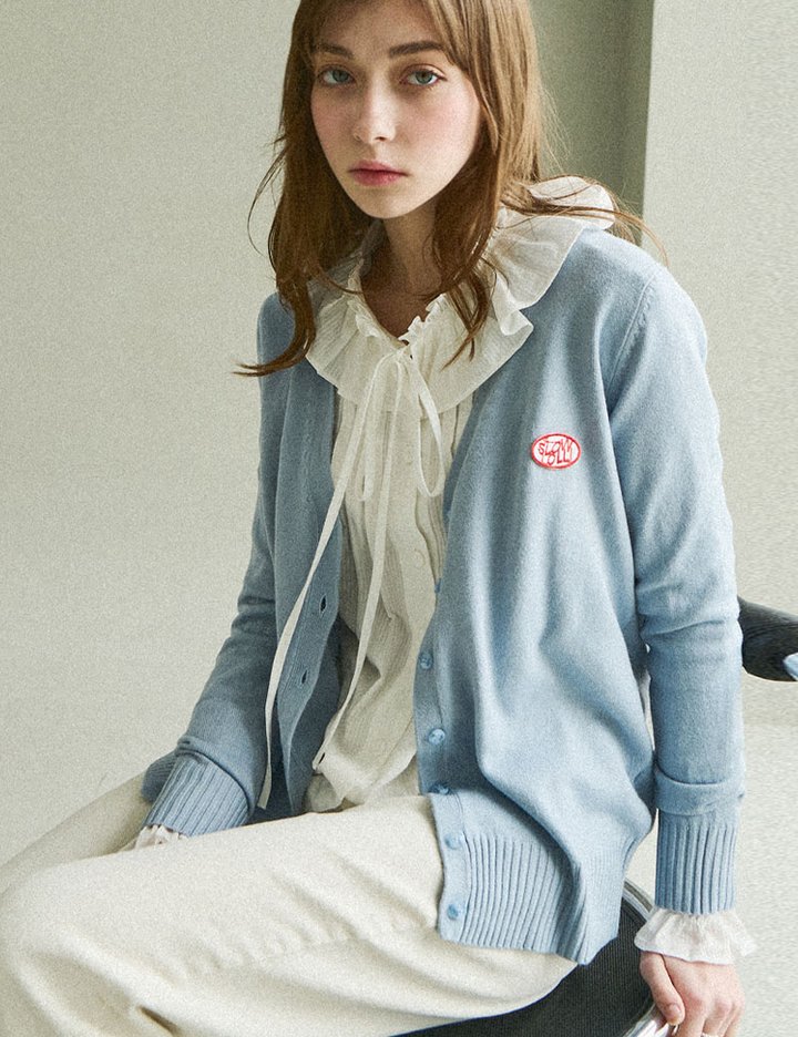 [슬로우롤리] V넥 라운드 니트 가디건 3 colors (택 1)