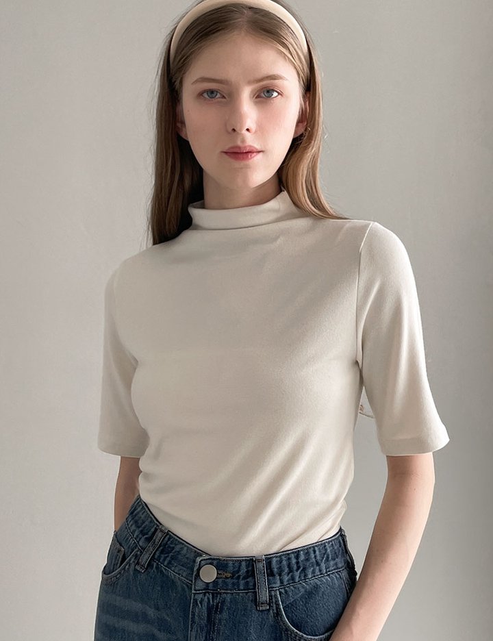 [슬로우롤리] 세린 목넥 하프 니트 4 colors (택 1)