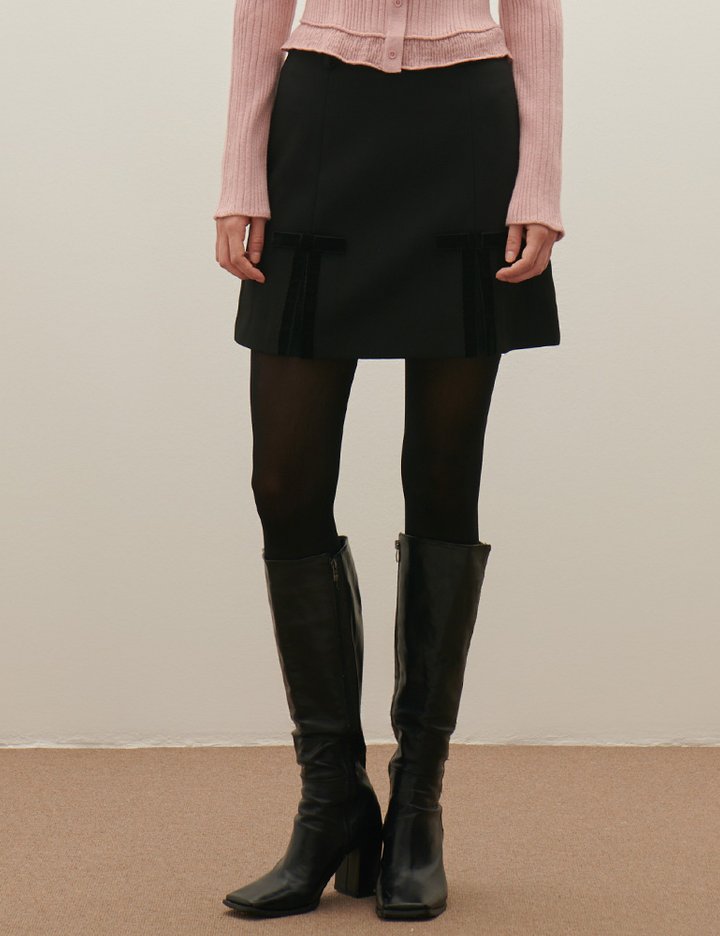 [샤틴] 벨벳 리본 포인트 스커트 S254B352