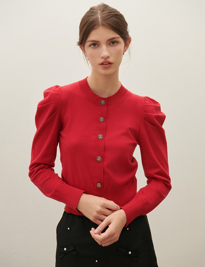 [샤틴] 퍼프 슬리브 니트 O254T914