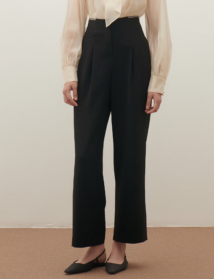 [샤틴] 허리밴딩 와이드 슬랙스 S253B402