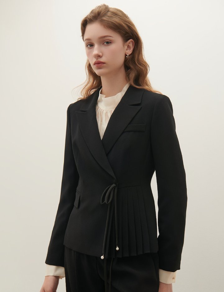 [샤틴] 플리츠 스트링 자켓 S253B101