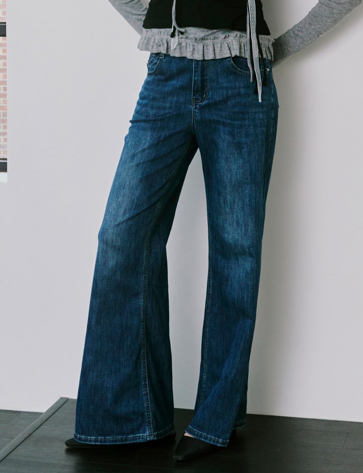 [샤틴] 하이웨스트 와이드 데님 팬츠 S253B491