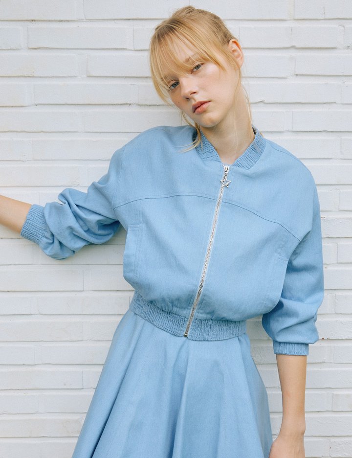 [샤틴] 스모킹 라이크 데님 점퍼 S253T151